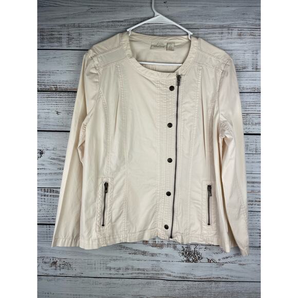 Chico's Jackets & Blazers - Chico’s Asymmetrical Zip Up Jacket Light Pink size 2 or Large Moto Career Office